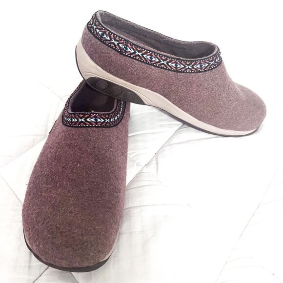 THERAFIT Dark Taupe Heather Wool Indoor/Outdoor Clog Slipper Comfort Shoe Sz 37 - Picture 4 of 13